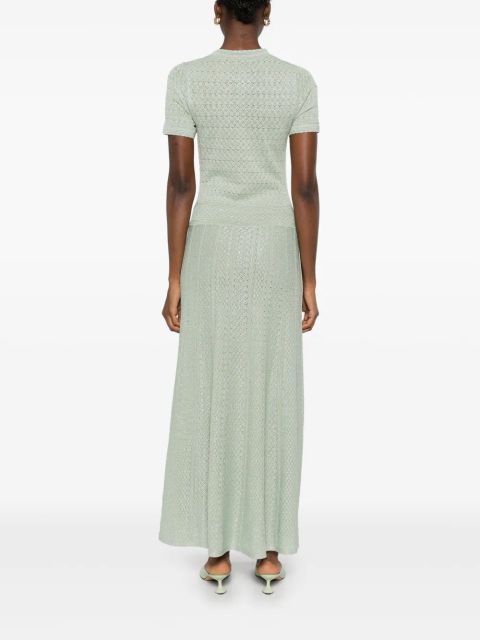 SANDRO open-knit maxi dress - Green