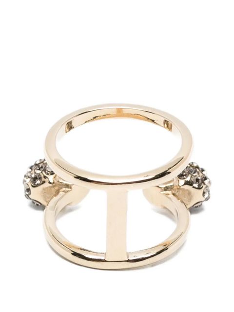 Alexander McQueen skull-motif double ring - Gold