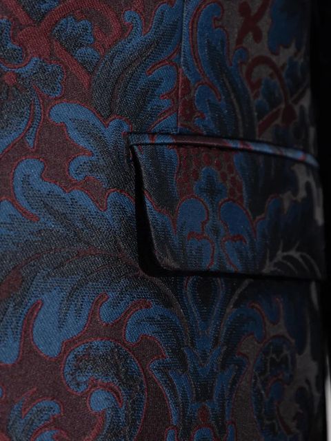 ETRO paisley-pattern shawl-lapel blazer - Blue
