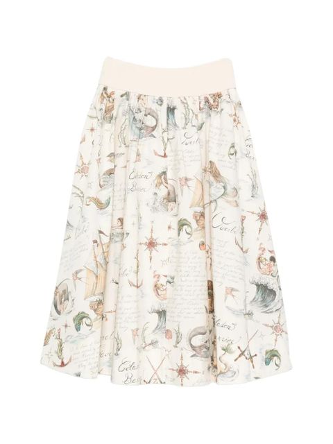 ZIMMERMANN ribbed printed midi skirt - Neutrals - zdjęcie produktu nr 2