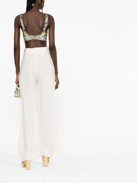 ZIMMERMANN Tama floral-print silk bralette - Blue