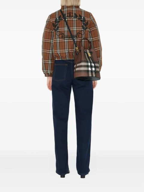 Burberry small checked bucket bag - Brown