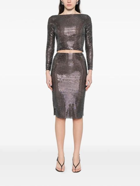 Self-Portrait embellished midi skirt - Black - zdjęcie produktu nr 2