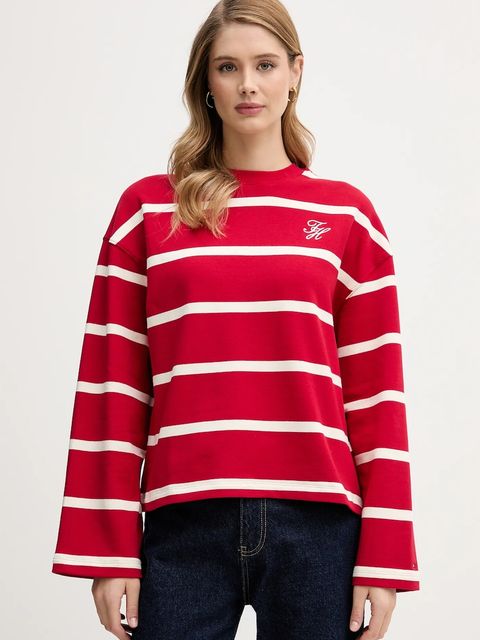 Tommy Hilfiger longsleeve kolor czerwony WW0WW48431 - zdjęcie produktu nr 1