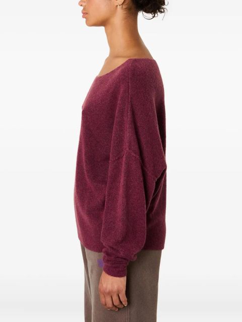 American Vintage Damsville boat-neck ribbed sweater - Red