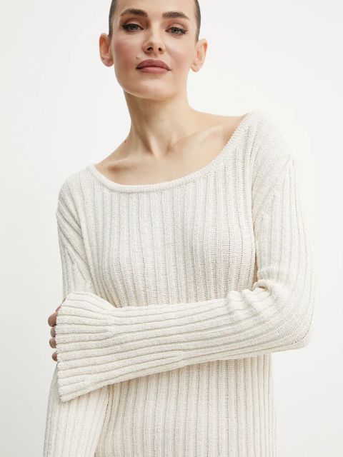 Pinko sukienka kolor beżowy mini dopasowana 105301 A2N7