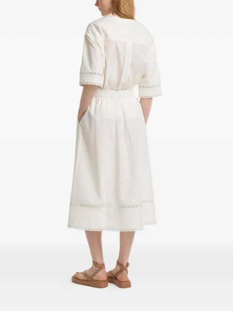 Yves Salomon poplin midi skirt - Neutrals