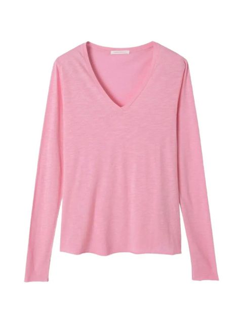 American Vintage Jacksonville V-neck long-sleeve T-shirt - Pink - zdjęcie produktu nr 1