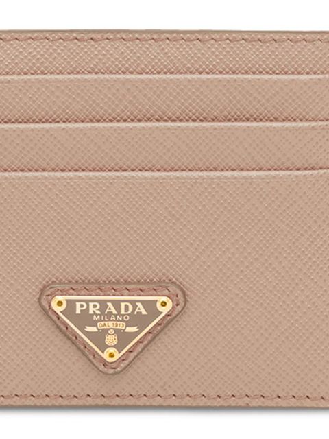 Prada logo plaque card holder - Neutrals