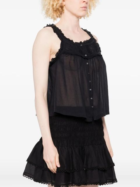 DÔEN Fidella cropped blouse - Black
