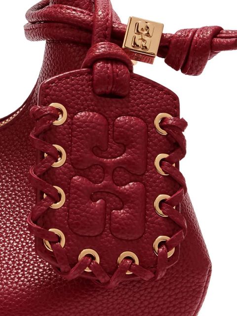 GANNI logo-plaque mini bag - Red