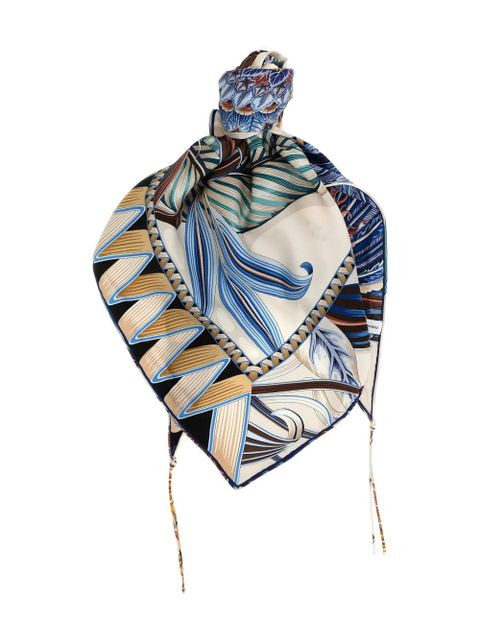 Ferragamo Giada print tassel scarf - Neutrals - zdjęcie produktu nr 1