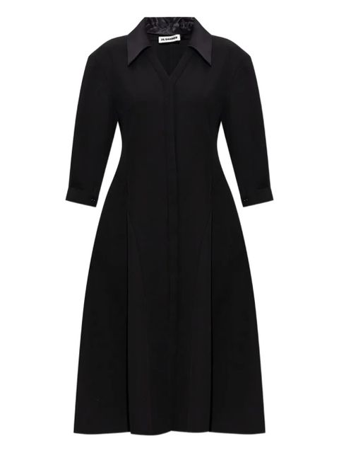 Jil Sander long-sleeves midi dress - 001 BLACK - zdjęcie produktu nr 1
