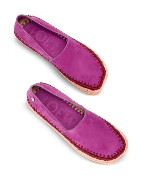 LOEWE Rio raffia-trim espadrilles - Purple