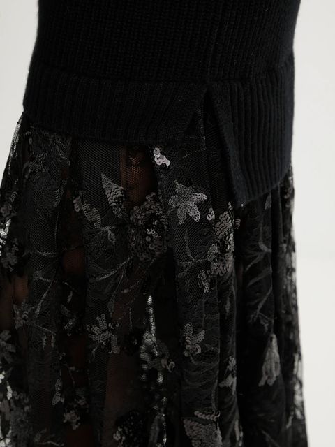 ERMANNO Firenze sukienka z dodatkiem wełny kolor czarny maxi prosta 57TQ013E56 - zdjęcie produktu nr 2