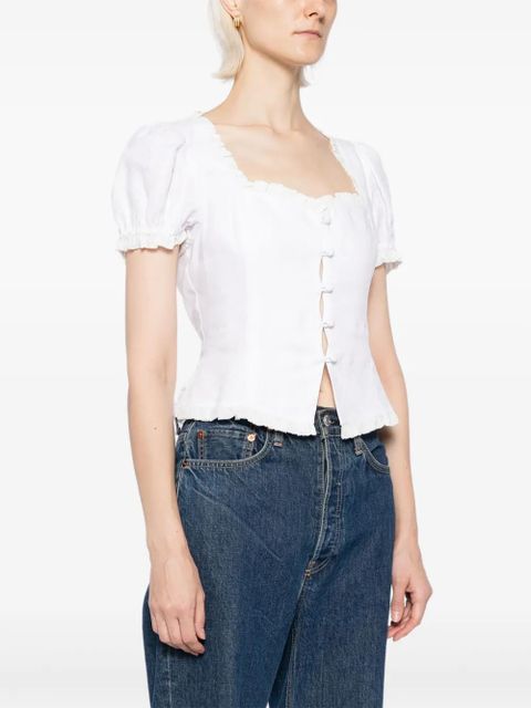 Reformation Rosemary linen top - White