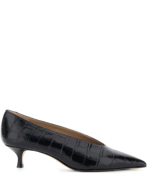 Le Monde Beryl 40mm Babouche crocodile-effect pumps - Black - zdjęcie produktu nr 1