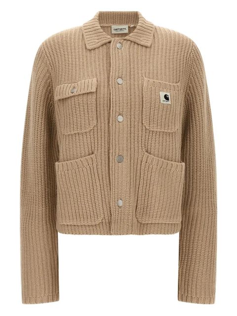 Carhartt WIP ribbed logo-patch cardigan - Neutrals - zdjęcie produktu nr 1