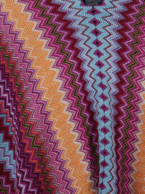 Missoni chevron fringed poncho - Purple