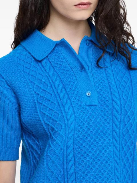 JW Anderson cable-knit polo shirt - Blue