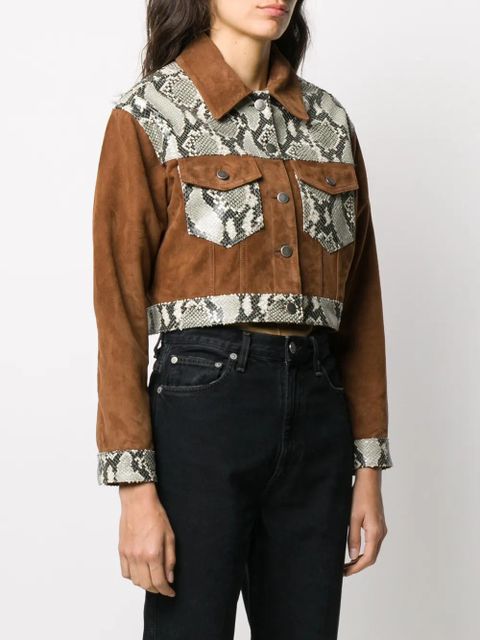 Giuseppe Zanotti snakes-panelled jacket - Brown