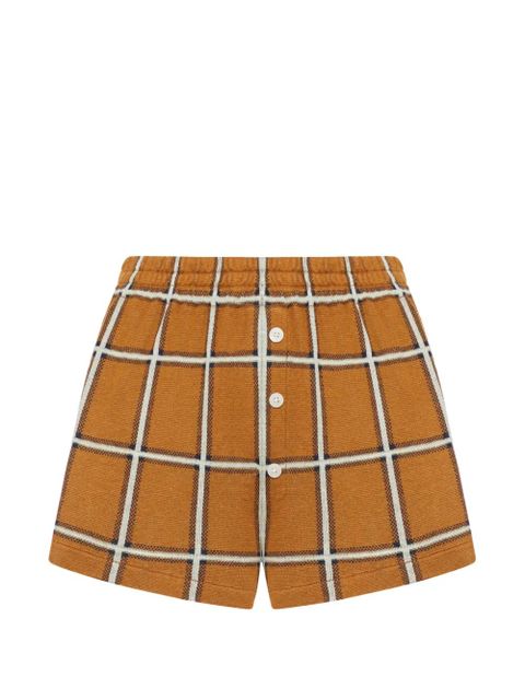 Guest In Residence plaid button shorts - Brown - zdjęcie produktu nr 1