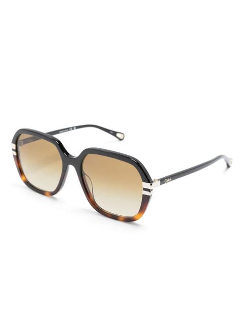 Chloé Eyewear West tortoiseshell square-frame sunglasses - Brown - zdjęcie produktu nr 2