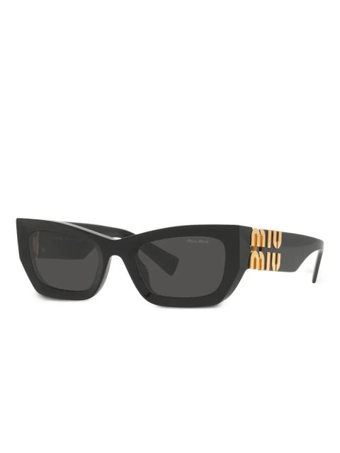 Miu Miu Eyewear logo-lettering sunglasses - Black