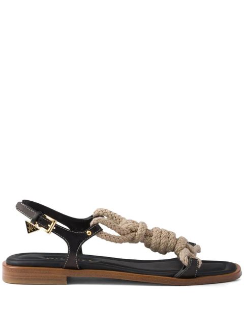 Prada knotted rope-detail sandals - Black - zdjęcie produktu nr 1
