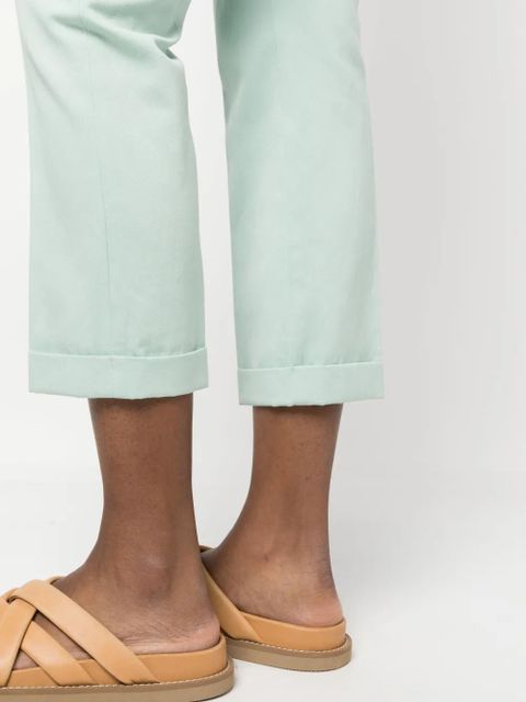 TWINSET cropped straight-leg trousers - Green