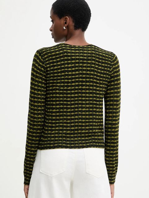 United Colors of Benetton kardigan damski kolor zielony lekki 12F3D5028