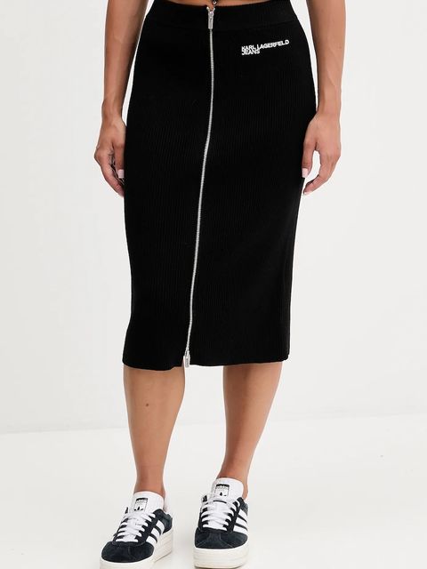 Karl Lagerfeld Jeans spódnica kolor czarny midi ołówkowa A4W12005 - zdjęcie produktu nr 1