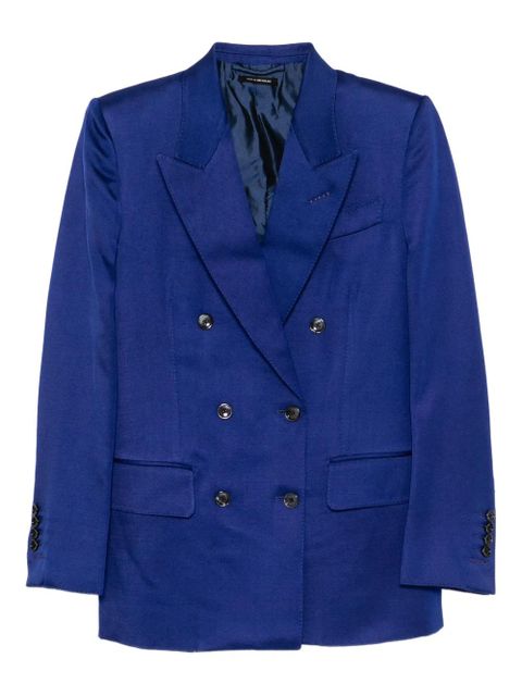 TOM FORD twill double-breasted blazer - Blue - zdjęcie produktu nr 1