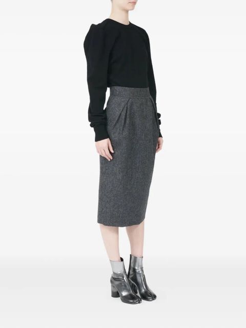Maison Margiela pleated midi skirt - Grey