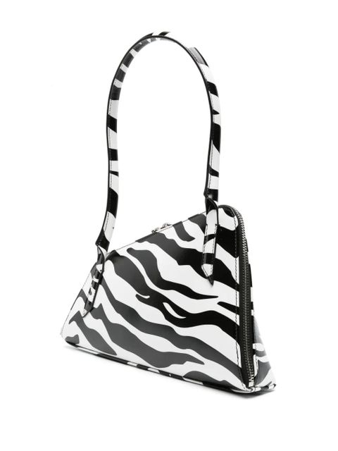 The Attico Sunrise zebra-print shoulder bag - Black