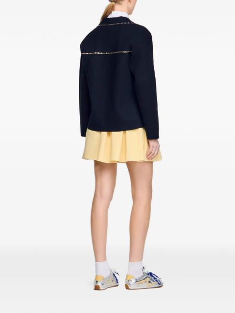 SANDRO stud-embellished cardigan - Blue