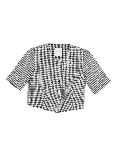 SANDRO houndstooth-pattern jacket - Black - zdjęcie produktu nr 1