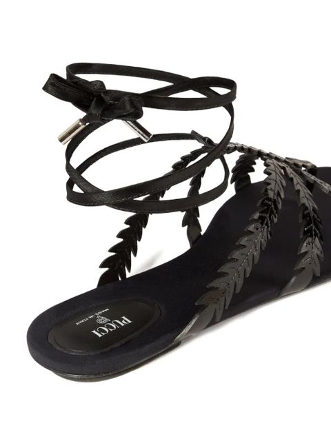 PUCCI feather embellished sandals - Black