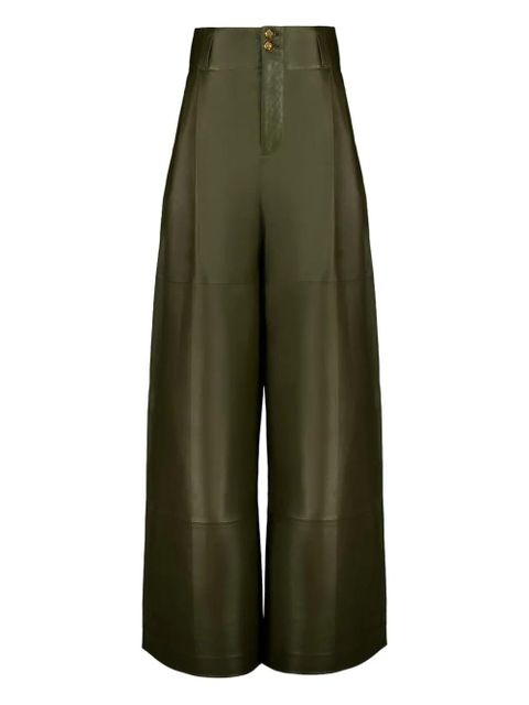 ZIMMERMANN tailored leather trousers - Green - zdjęcie produktu nr 1