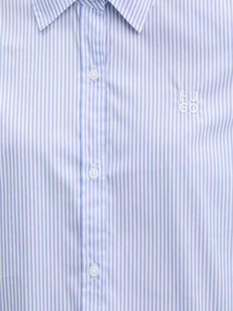 HUGO koszula The Essential Shirt damska kolor niebieski regular z kołnierzykiem klasycznym 50552601