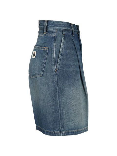 Carhartt WIP Alta denim-pleated shorts - Blue