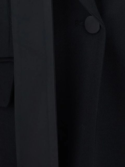 The Attico lapel tie virgin wool jacket - Black