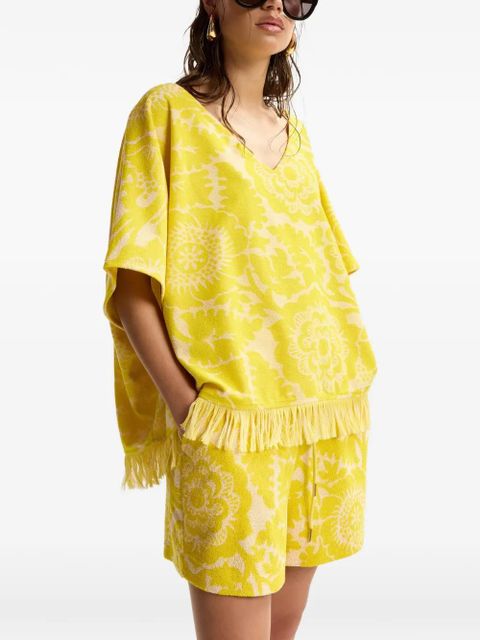 Essentiel Antwerp V-neck fringed-hem T-shirt - Yellow