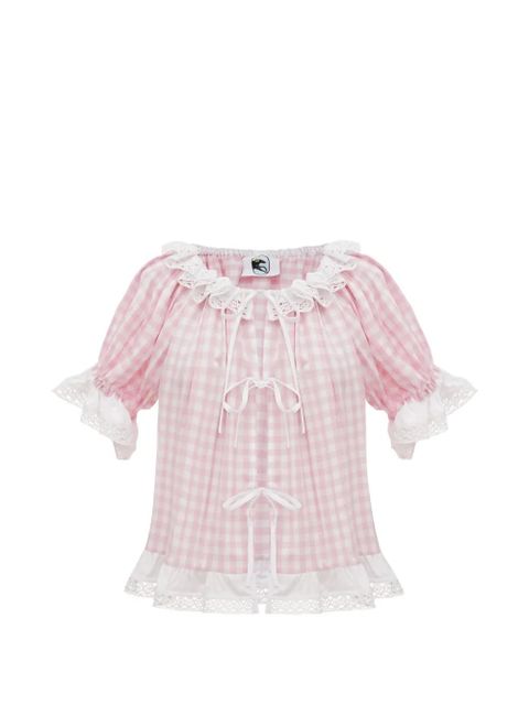 Sleeper Romantica gingham ruffled lounge set - Pink - zdjęcie produktu nr 1