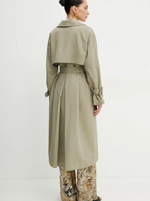 Guess trencz AMIRA damski kolor zielony przejściowy oversize W5GL33 WHAE2 - zdjęcie produktu nr 2