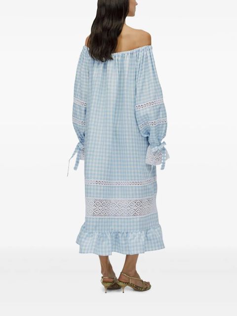 Sleeper checked midi dress - Blue