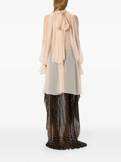 Blumarine asymmetric chiffon blouse - Neutrals