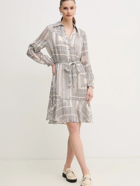 Marc Aurel sukienka kolor beżowy mini rozkloszowana 6535-1010-93383 - zdjęcie produktu nr 2