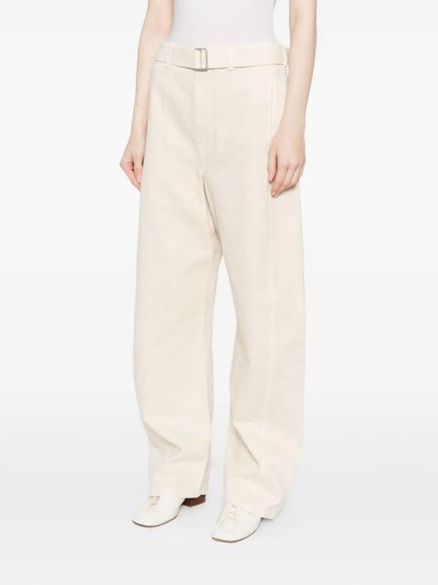LEMAIRE twisted belted trousers - Neutrals