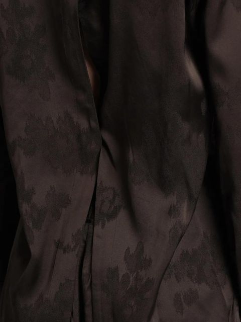 GANNI jacquard-pattern belted shirt - Brown